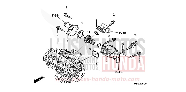 THERMOSTAT for CB600F Hornet PEARL AMBER YELLOW (Y200) from 2007